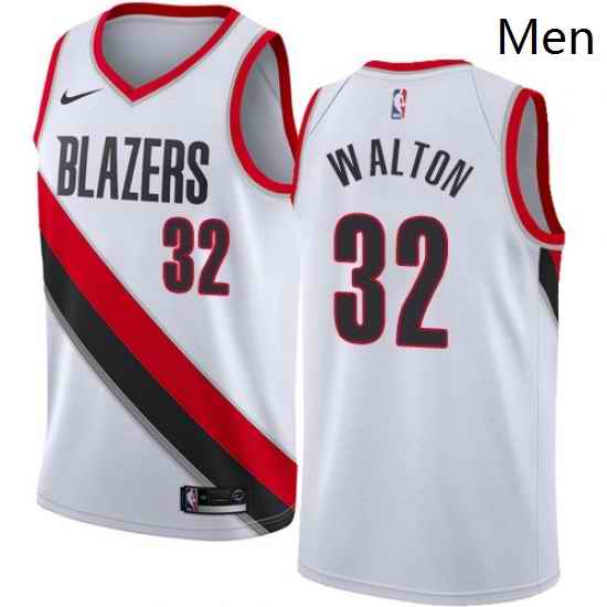 Mens Nike Portland Trail Blazers 32 Bill Walton Authentic White Home NBA Jersey Association Edition